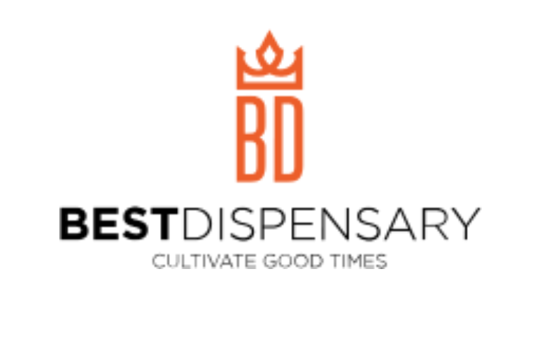 Logo for Best Dispensary featuring the initials "BD" with a crown-like symbol above and the tagline "CULTIVATE GOOD TIMES" below the business name.