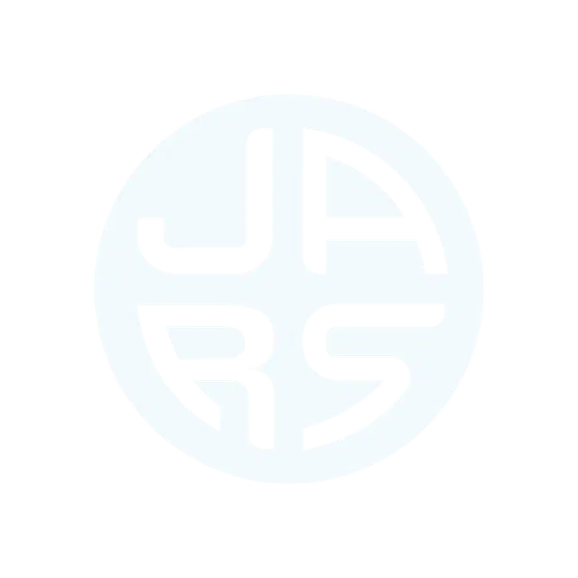 A white circular symbol divided into four sections with geometric shapes on a black background.